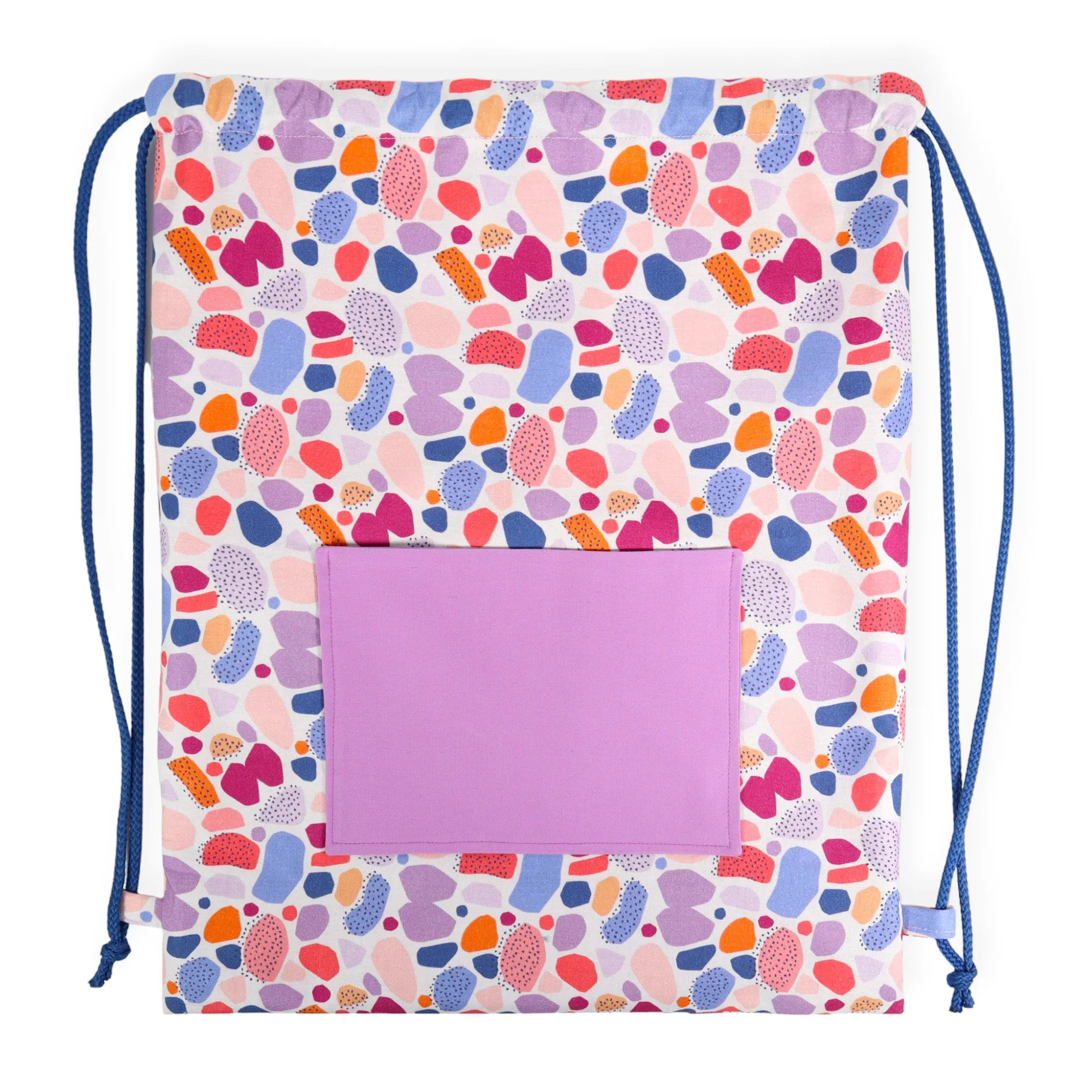 Drawstring Backpack Sewing Kit  - Abstract Geo Purple