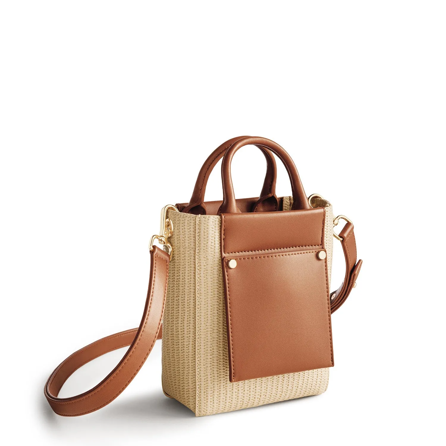 Nicola Mini Tote Woven - Brown